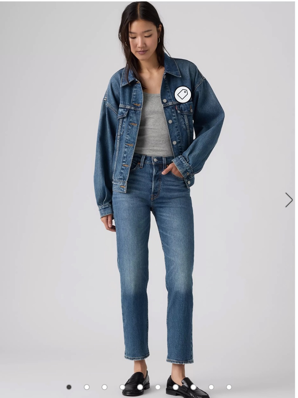Levi’s Wedgie Straight Premium Denim Ankle Jeans in Blue, Size 26